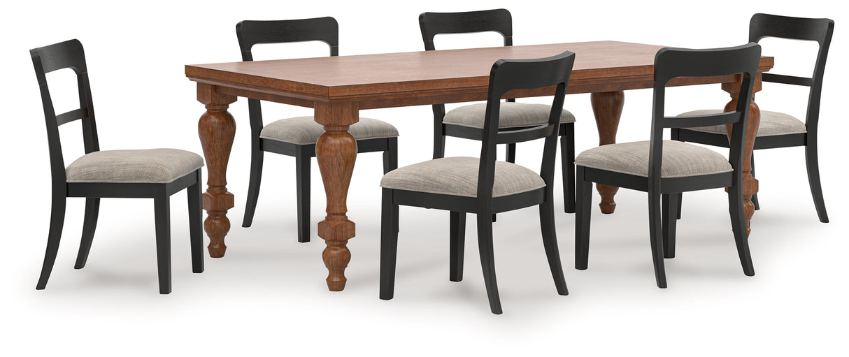 Greddinton Dining Table and 6 Chairs in Brown from Ashley - Luna Furniture