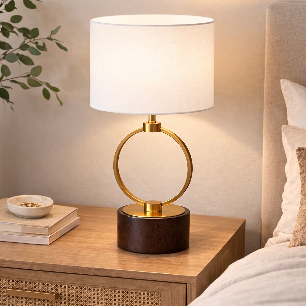 Grid Metal Circular Table Lamp from Ashcroft Furniture - Luna Furniture