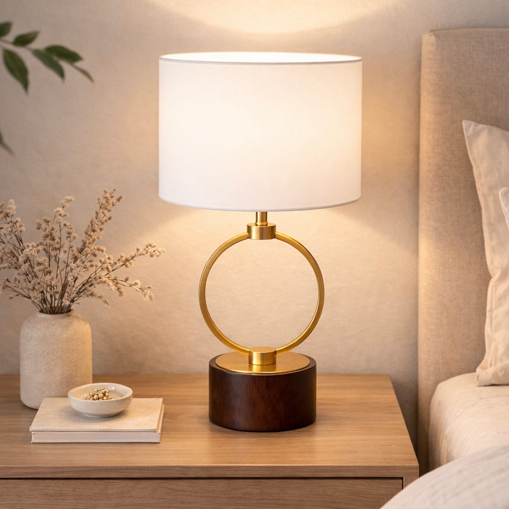 Grid Metal Circular Table Lamp from Ashcroft Furniture - Luna Furniture