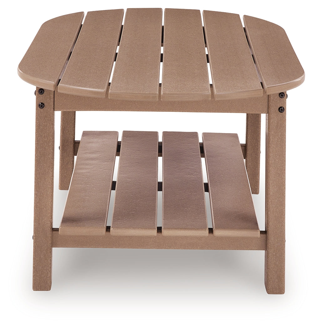 Grover Beach Driftwood Outdoor Coffee Table from Ashley - Luna Furniture