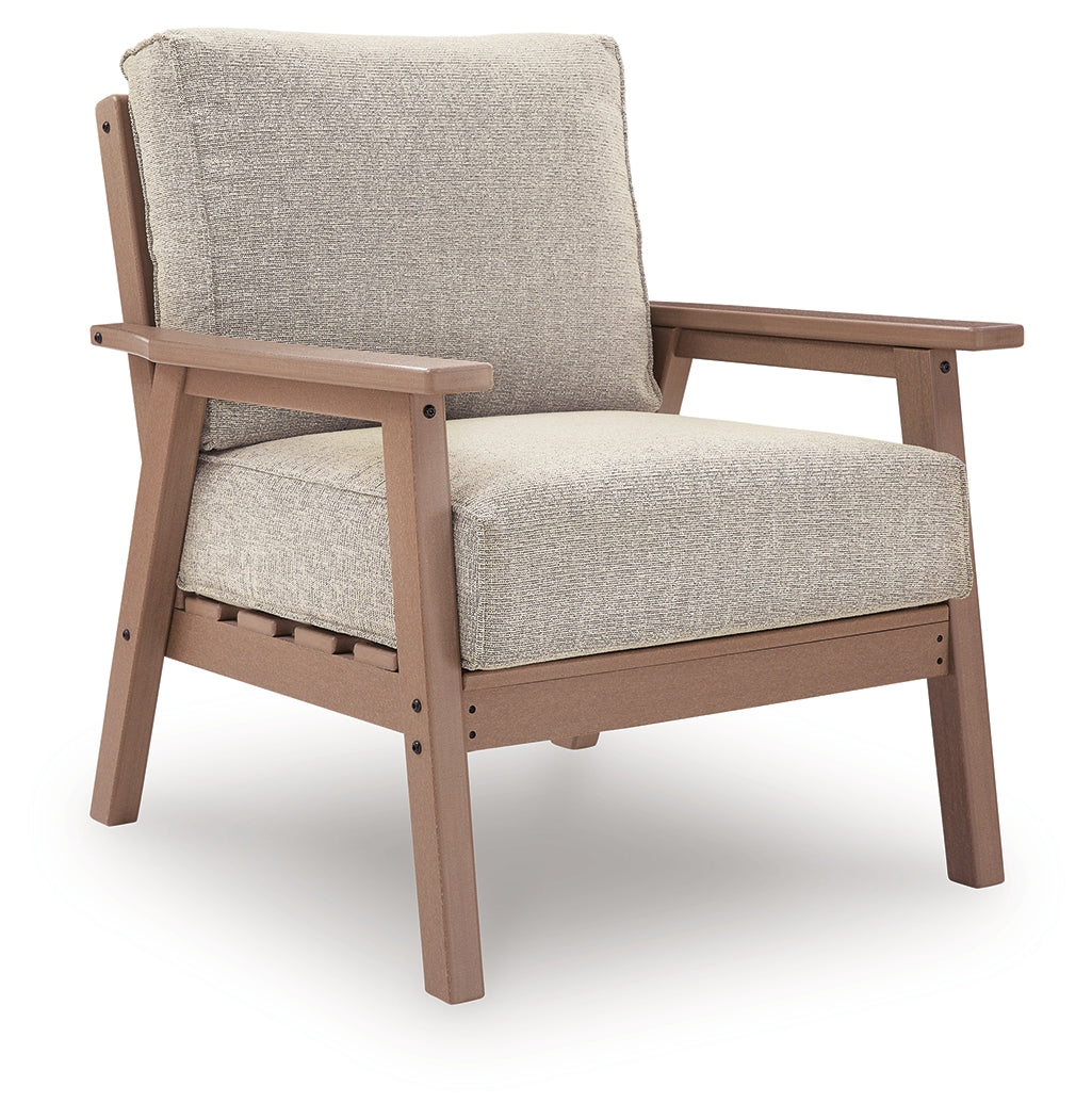 Grover Beach 2 Outdoor Chairs and End Table in Driftwood from Ashley Furniture - Luna Furniture