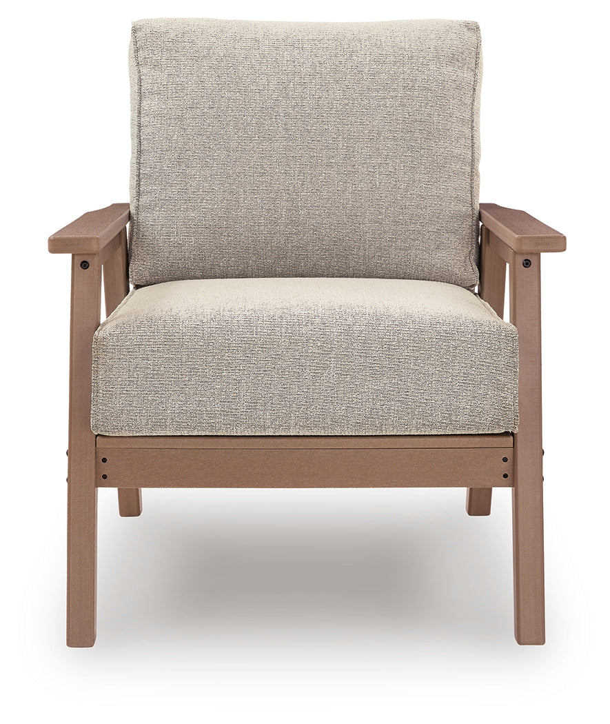 Grover Beach Outdoor Sofa, 2 Chairs, and Coffee Table in Driftwood from Ashley Furniture - Luna Furniture