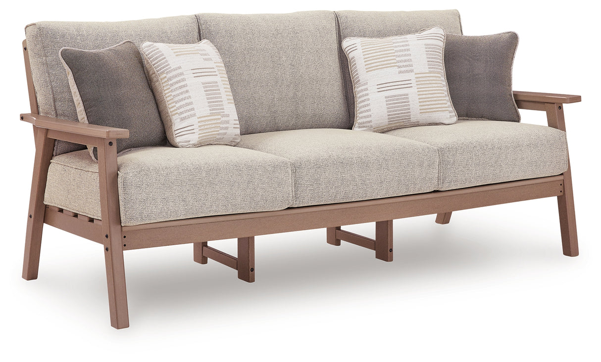 Grover Beach Outdoor Sofa and 2 Chairs in Driftwood from Ashley Furniture - Luna Furniture