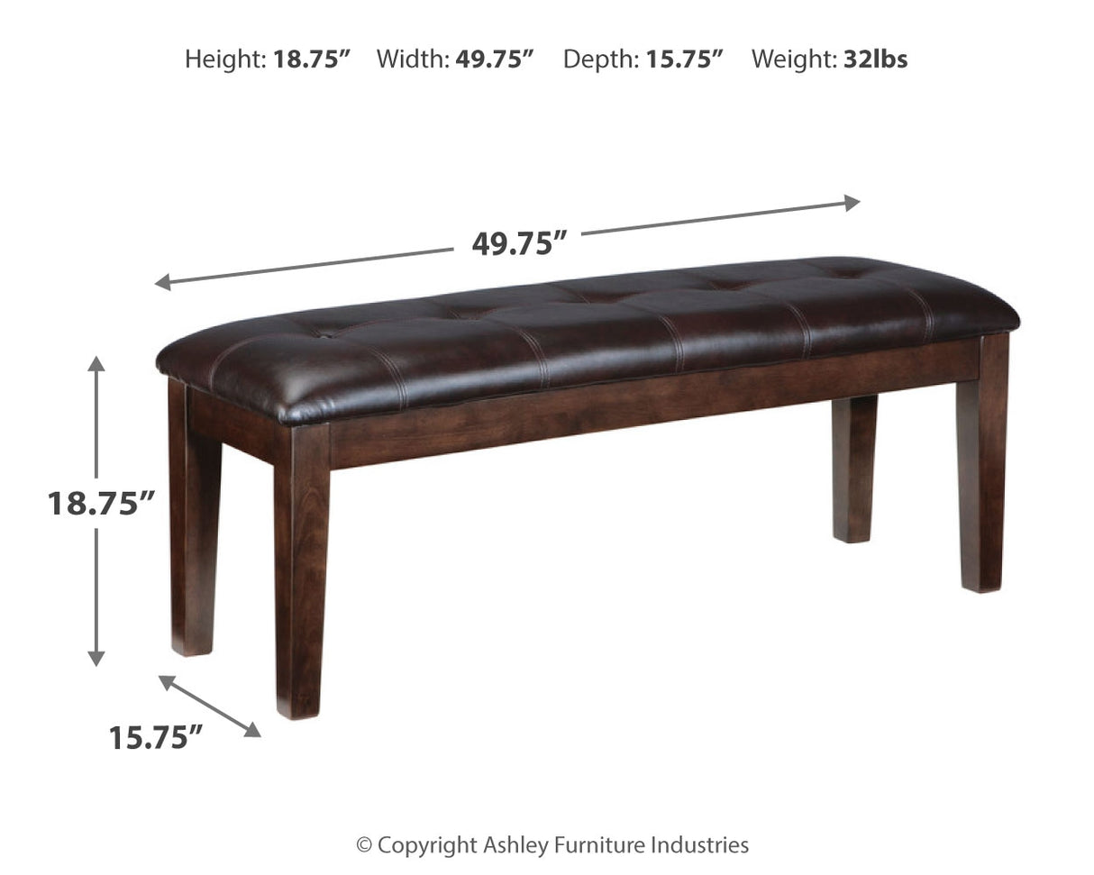 Haddigan Dining Table and 4 Chairs and Bench in Dark Brown from Ashley Furniture - Luna Furniture
