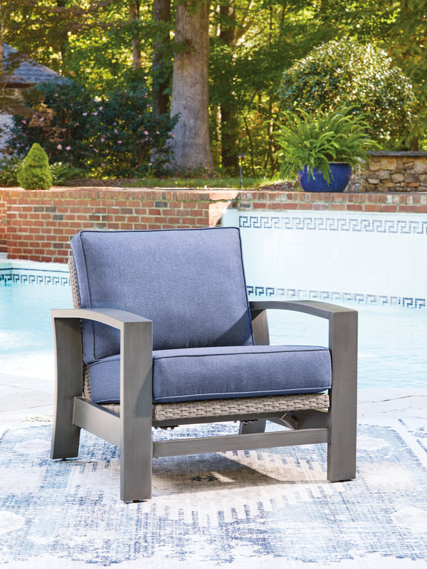 Half Moon Beach Blue/Gray Outdoor Spring Lounge Chair