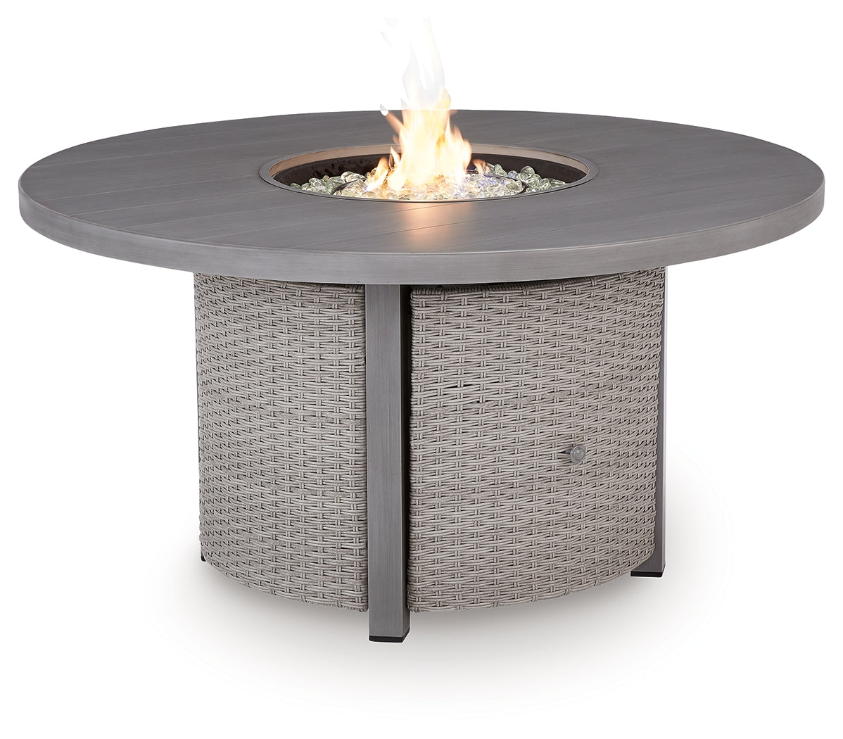 Half Moon Beach Gray Outdoor Fire Pit Table from Ashley - Luna Furniture