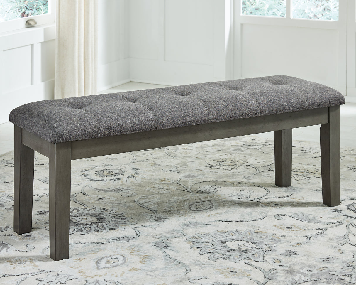 Hallanden Two-tone Gray Dining Table and 4 Chairs and Bench from Ashley - Luna Furniture