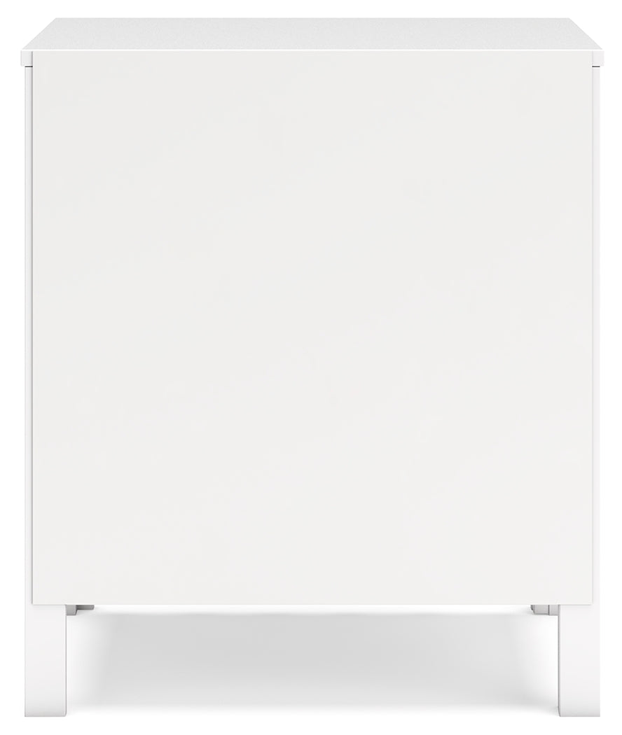 Hallityn Twin Panel Platform Bed with Dresser, Chest and 2 Nightstands in White from Ashley - Luna Furniture