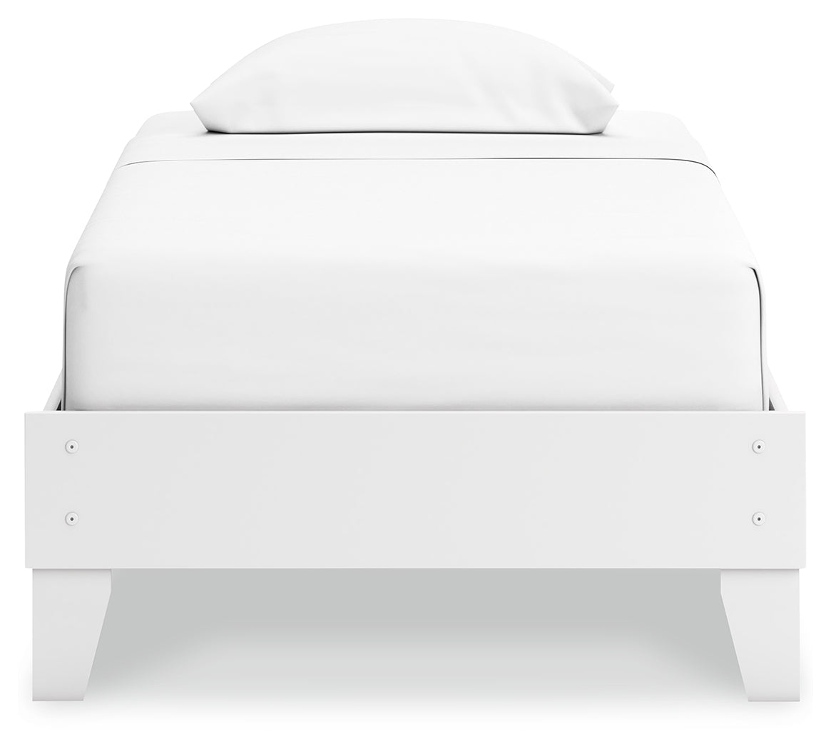 Hallityn Twin Platform Bed with Dresser and 2 Nightstands in White from Ashley - Luna Furniture