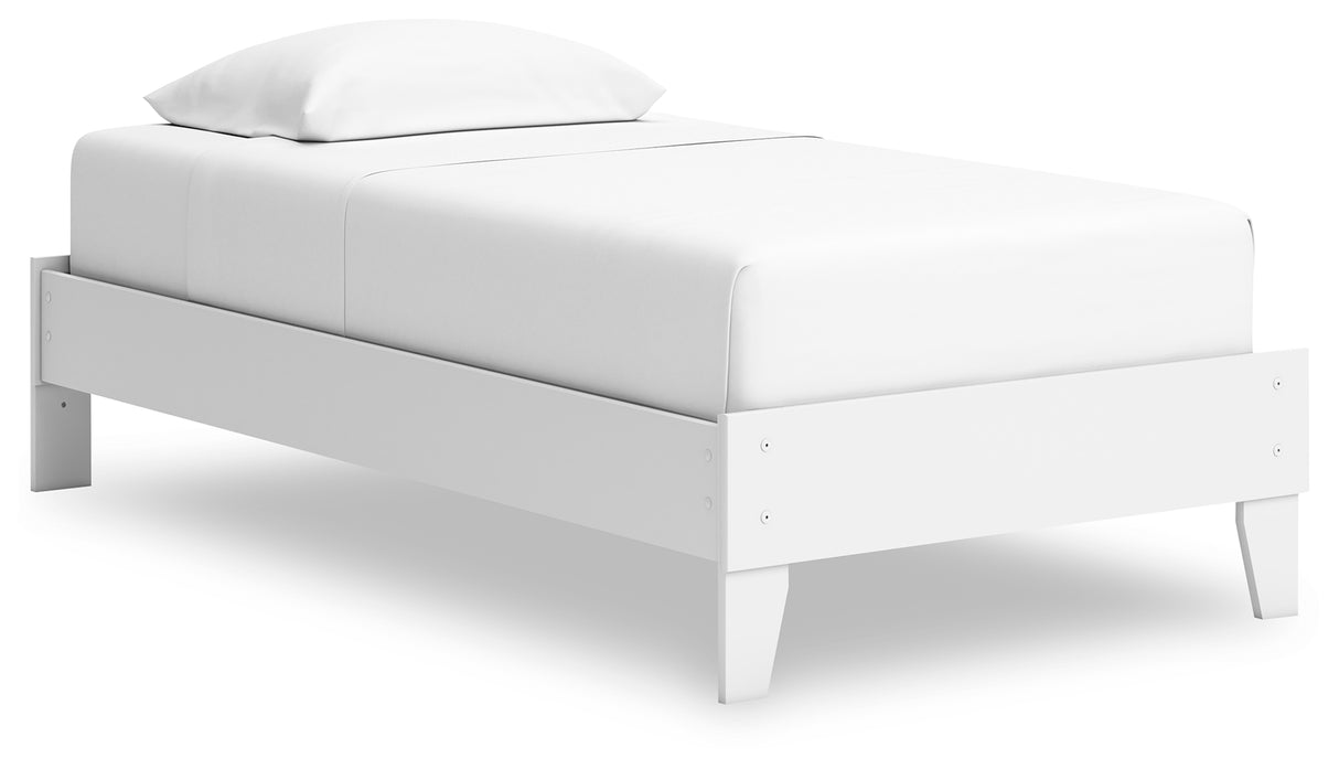 Hallityn Twin Platform Bed with Dresser and 2 Nightstands in White from Ashley - Luna Furniture