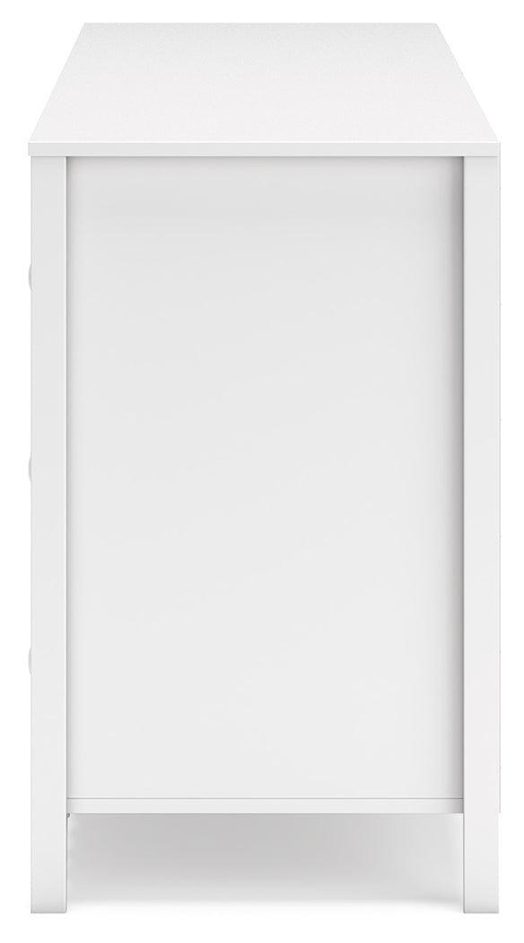 Hallityn Twin Platform Bed with Dresser, Chest and 2 Nightstands in White from Ashley - Luna Furniture