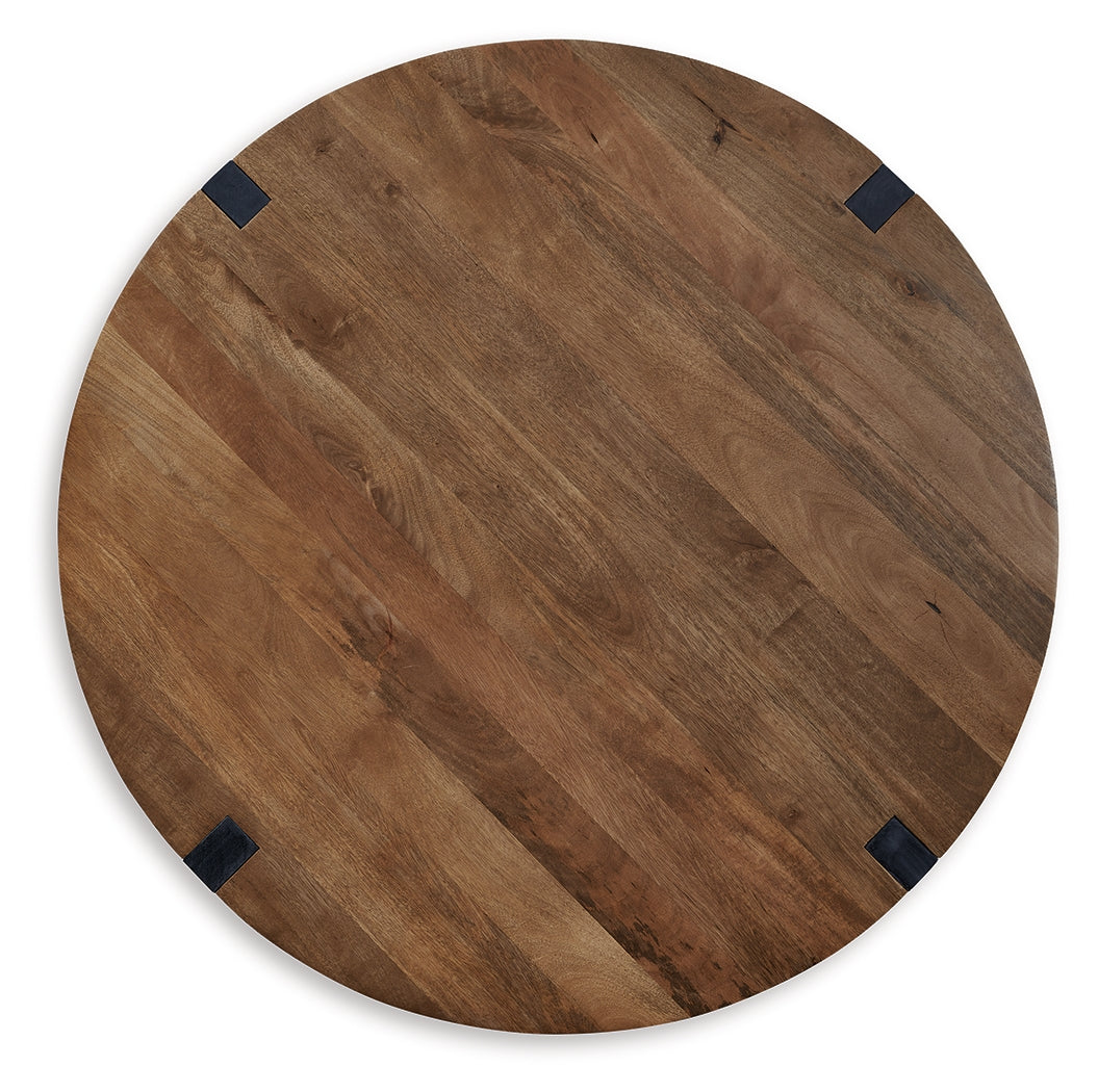 Hanneforth Coffee Table with 1 End Table in Brown/Black from Ashley - Luna Furniture