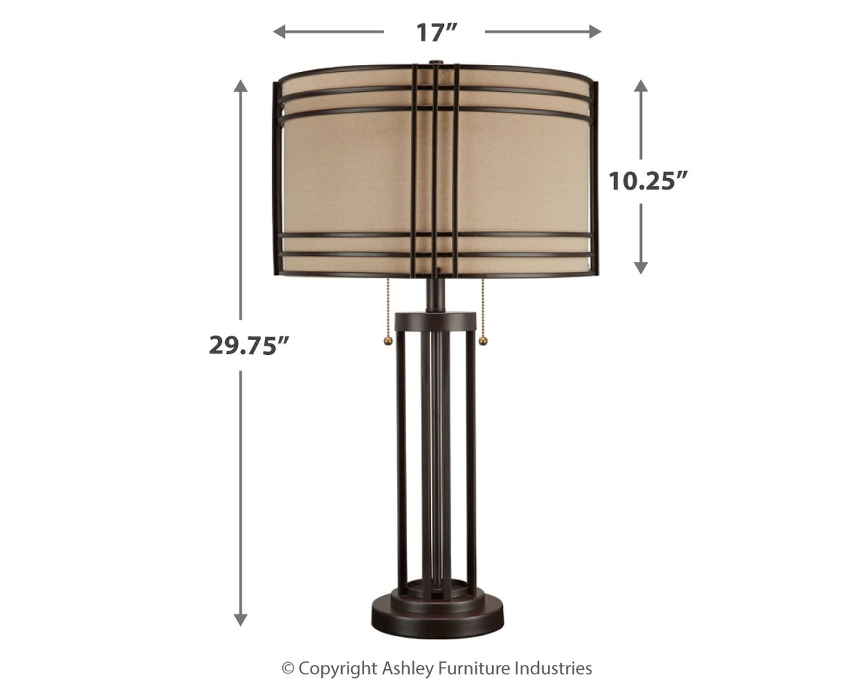 Hanswell 2-Piece Table Lamp Set in Dark Brown from Ashley - Luna Furniture