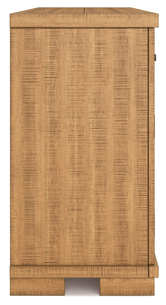 Havonplane Counter Height Dining Table and 10 Barstools and Storage in Brown from Ashley Furniture - Luna Furniture