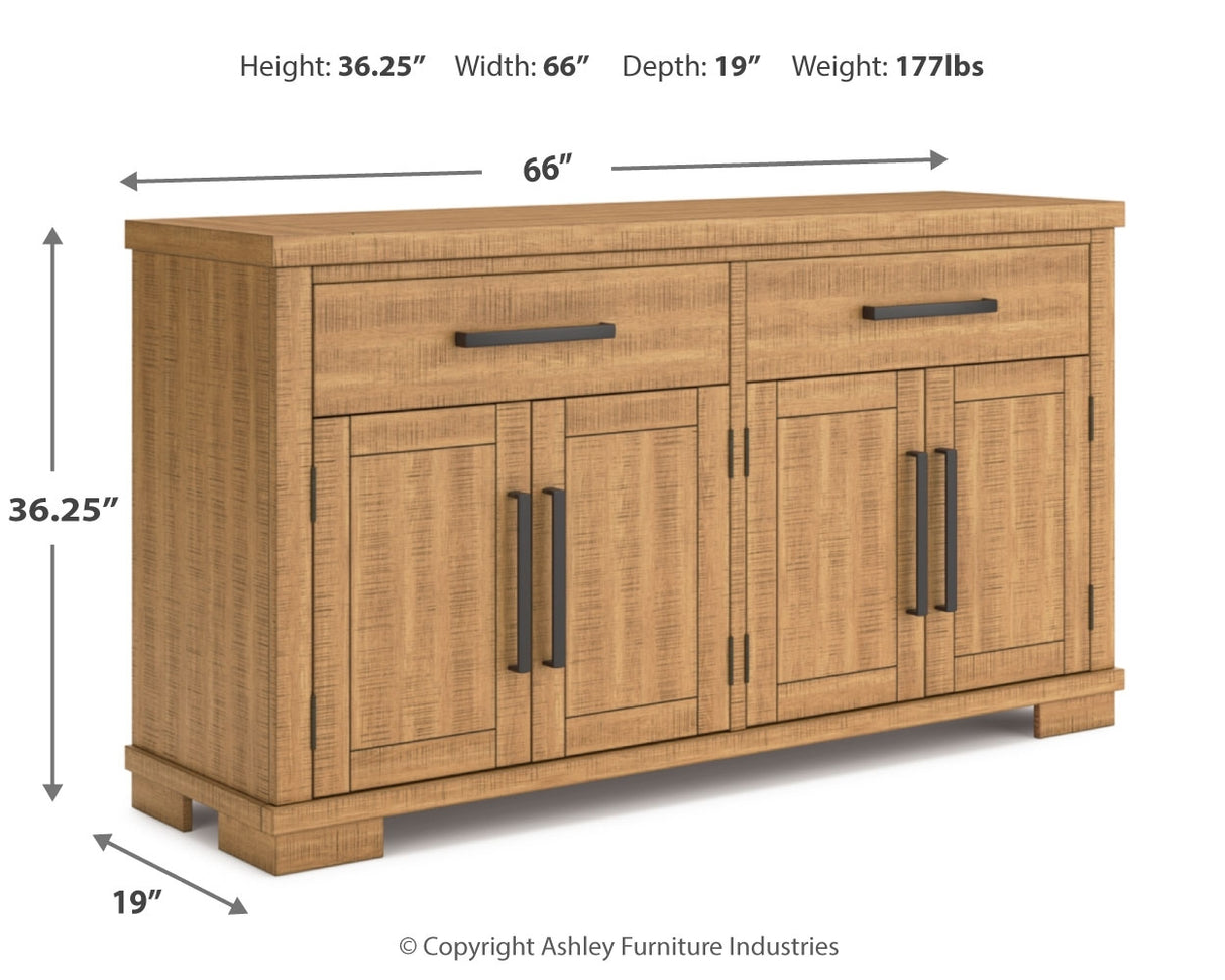 Havonplane Counter Height Dining Table and 6 Barstools with Storage in Brown from Ashley - Luna Furniture