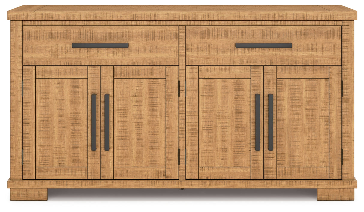 Havonplane Counter Height Dining Table and 8 Barstools with Storage in Brown from Ashley - Luna Furniture
