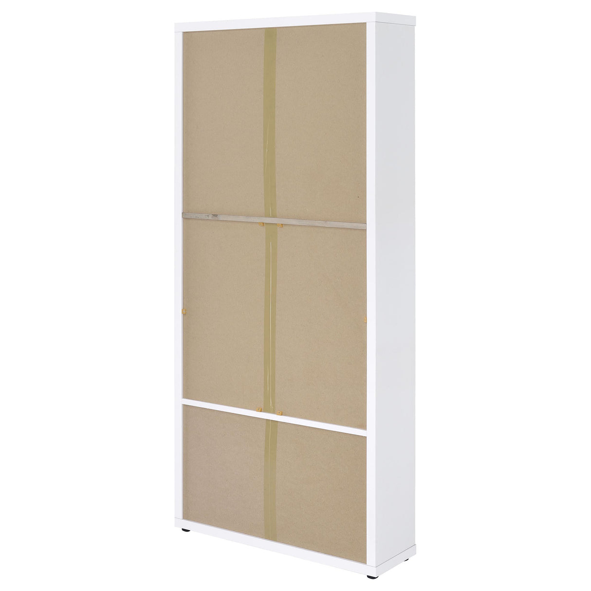 Hawthorne White 4-Shelf Glass Door Tall Cabinet with Drawers from Coaster - Luna Furniture