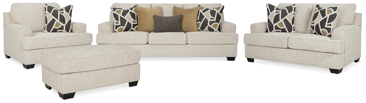 Heartcort Sofa, Loveseat, Chair and Ottoman in Quartz from Ashley - Luna Furniture