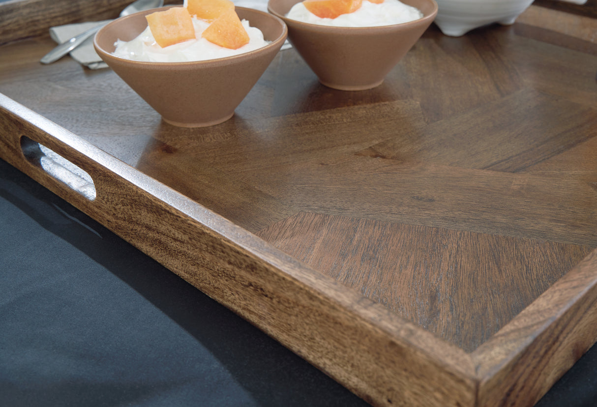 Heddford Brown Tray from Ashley - Luna Furniture