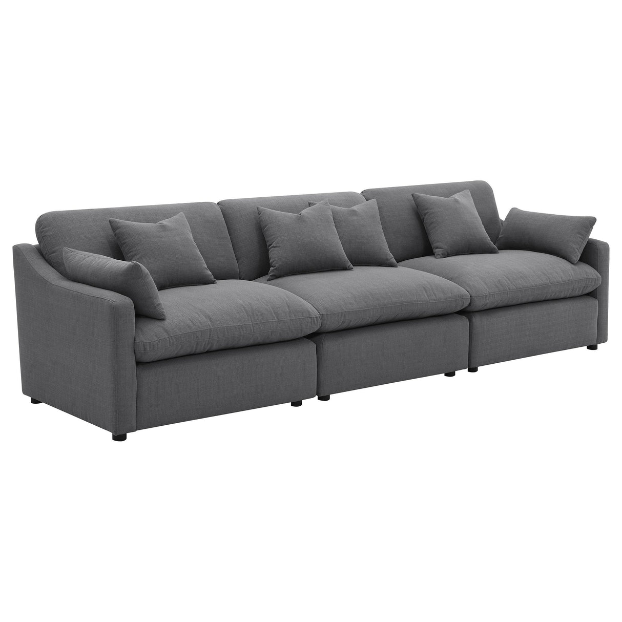 Hobson Upholstered Armless Chair Charcoal from Coaster - Luna Furniture
