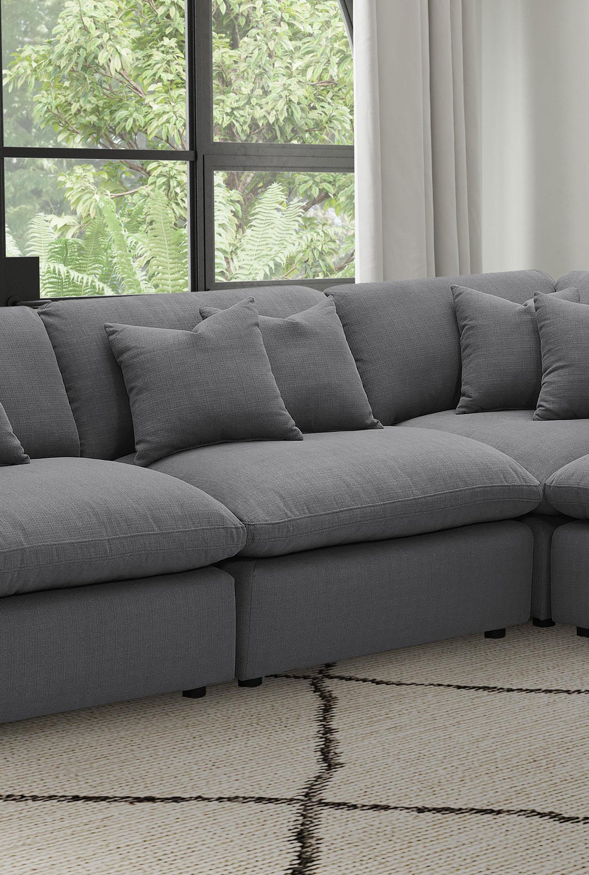 Hobson Upholstered Armless Chair Charcoal from Coaster - Luna Furniture