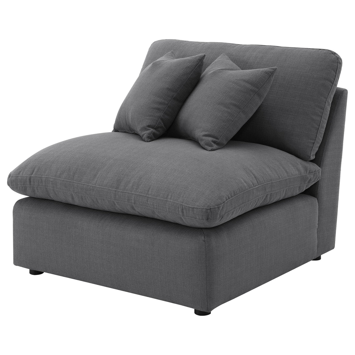 Hobson Upholstered Armless Chair Charcoal from Coaster - Luna Furniture