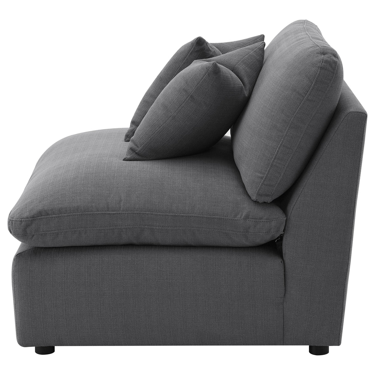 Hobson Upholstered Armless Chair Charcoal from Coaster - Luna Furniture