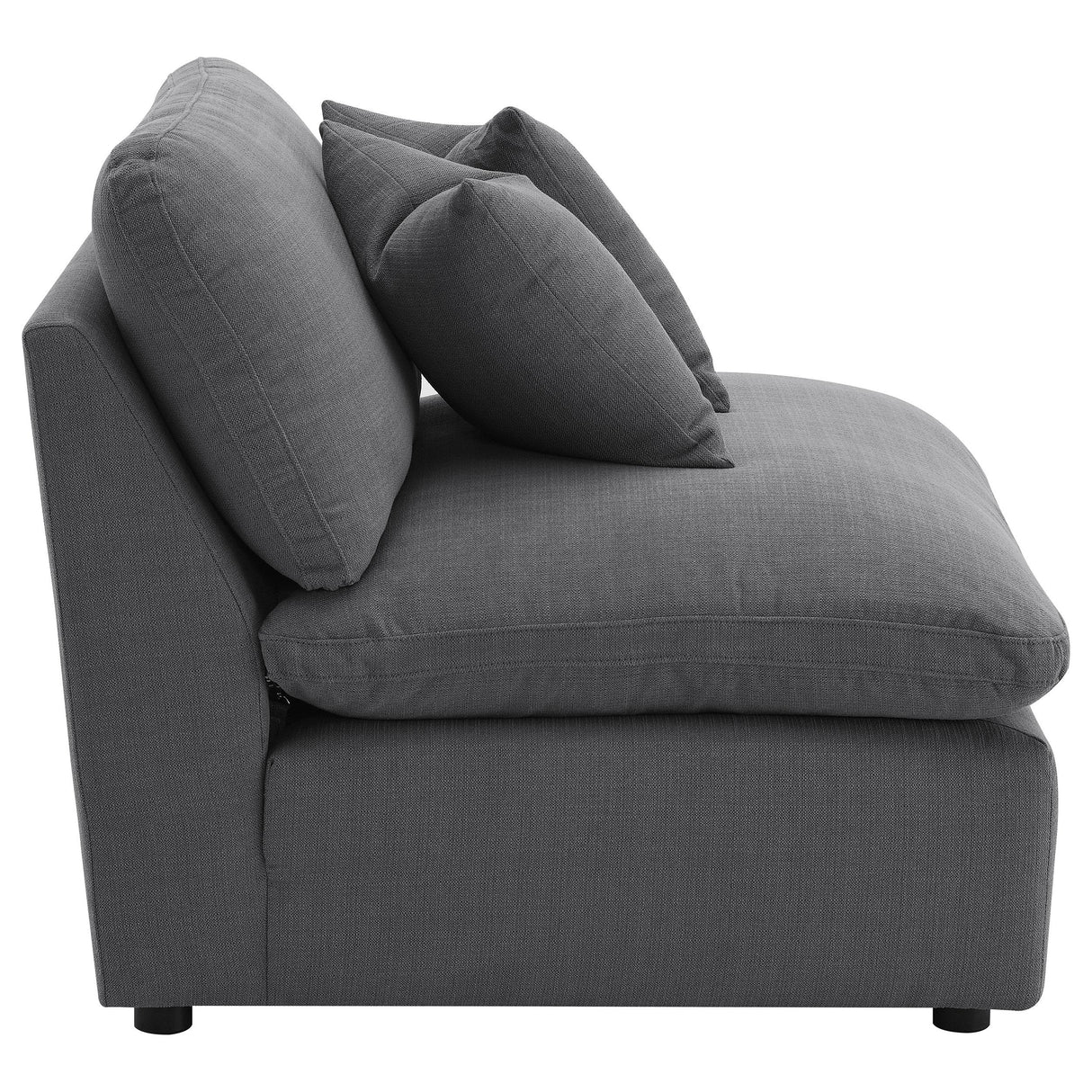 Hobson Upholstered Armless Chair Charcoal from Coaster - Luna Furniture