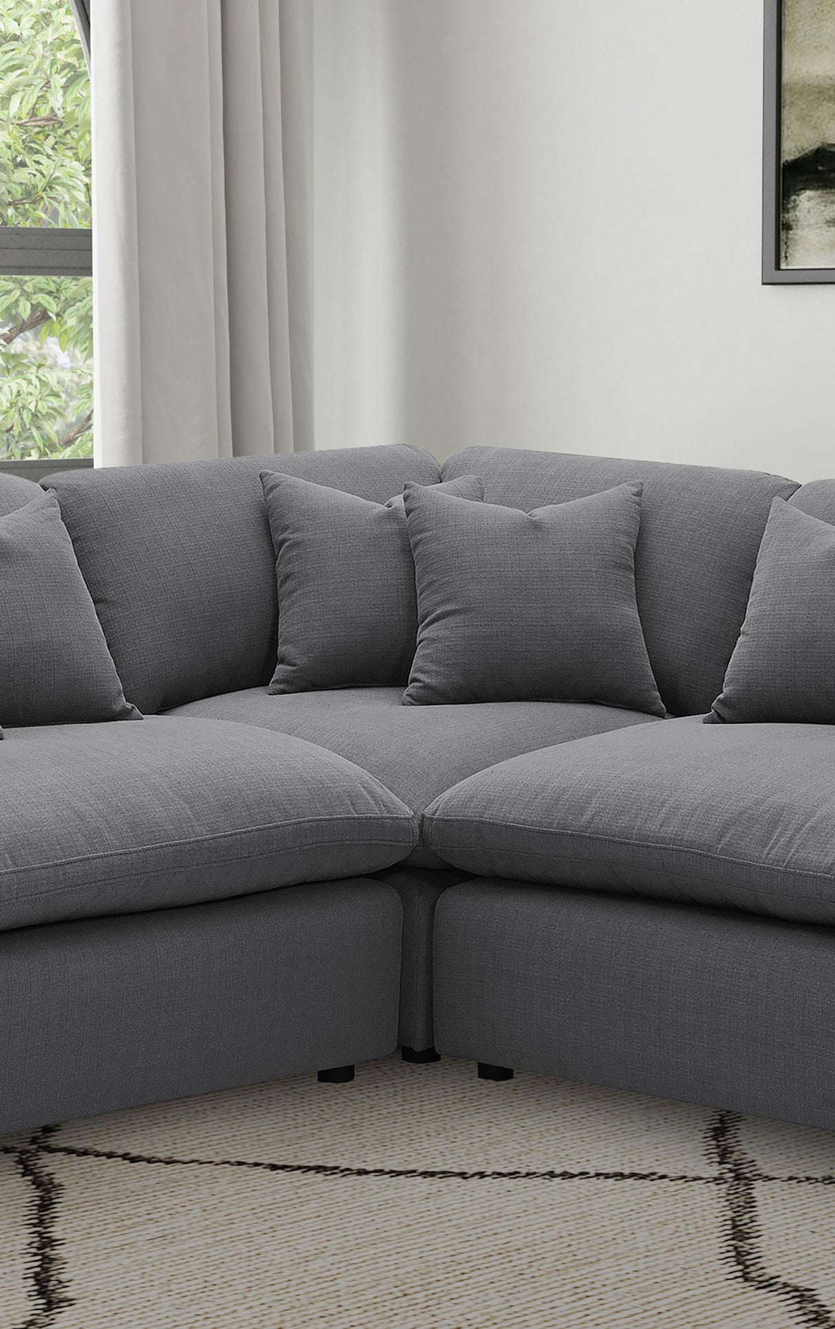 Hobson Upholstered Corner Charcoal from Coaster - Luna Furniture