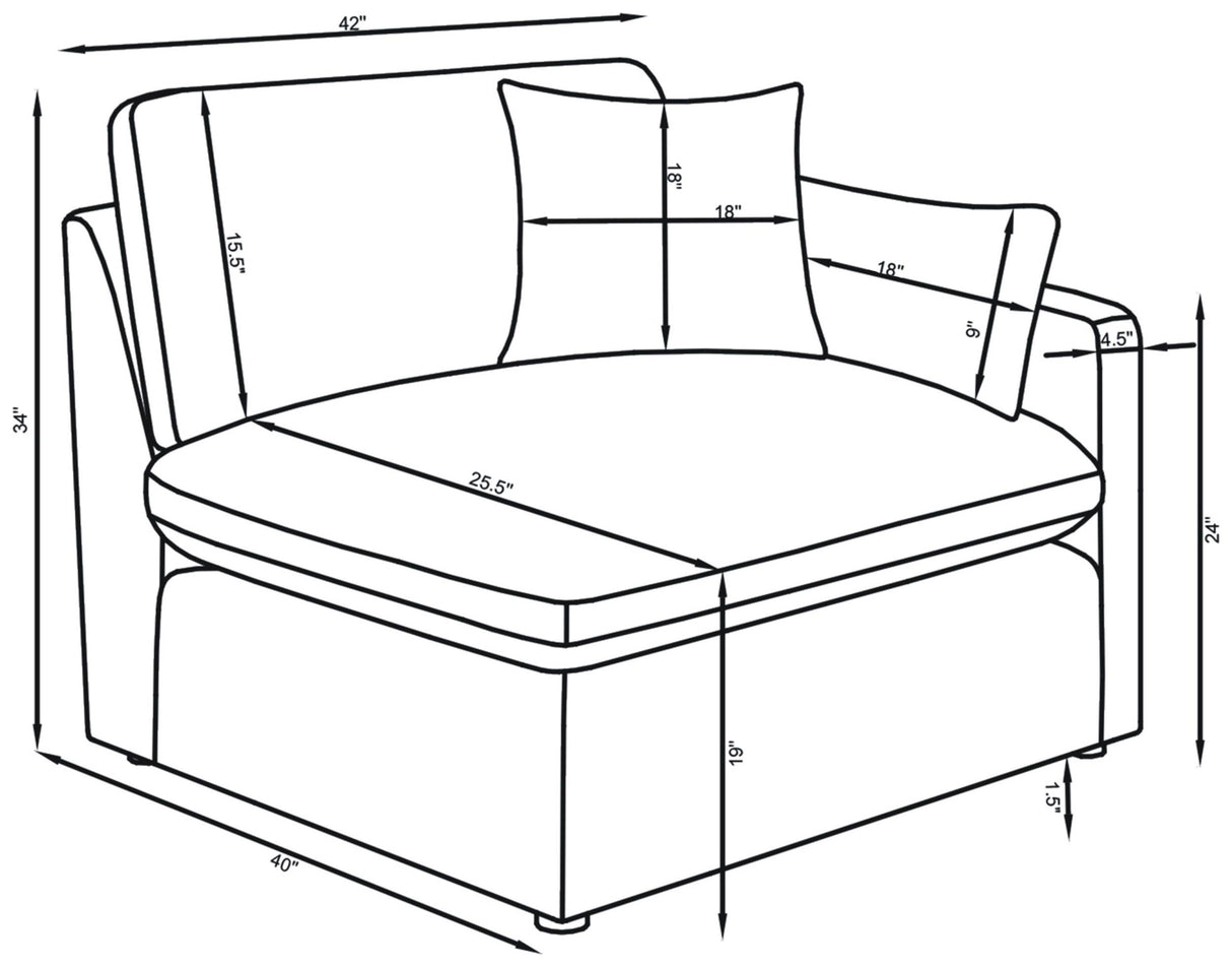 Hobson Upholstered RAF Chair Charcoal from Coaster - Luna Furniture