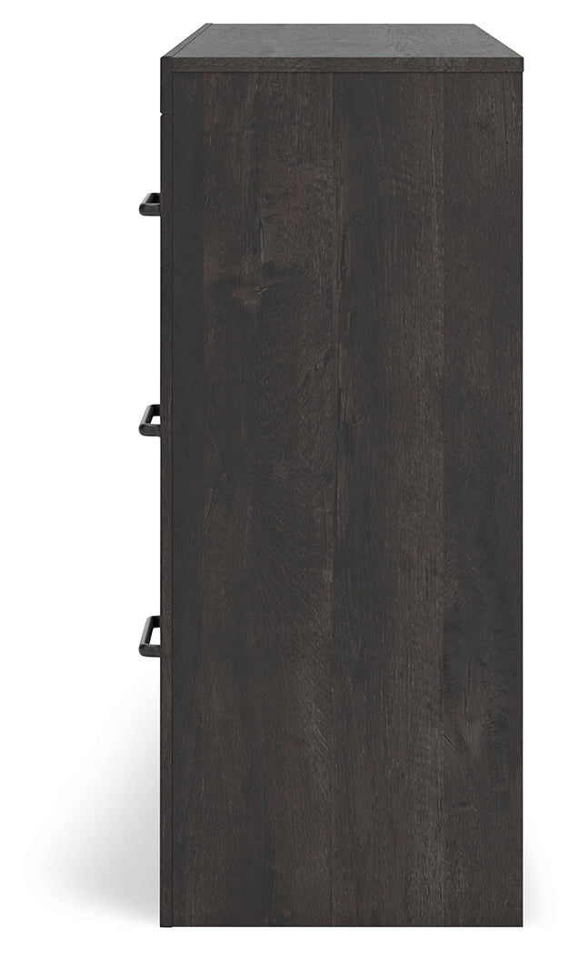 Hollivern Twin Panel Bed with Storage with Dresser and Nightstand in Dark Gray from Ashley - Luna Furniture