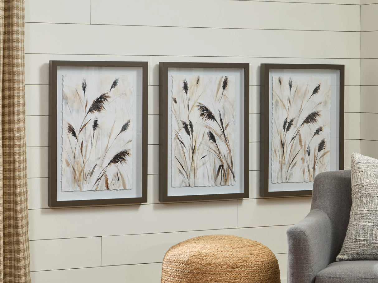 Honslow Brown/Black/White Wall Art (Set of 3) from Ashley Furniture - Luna Furniture