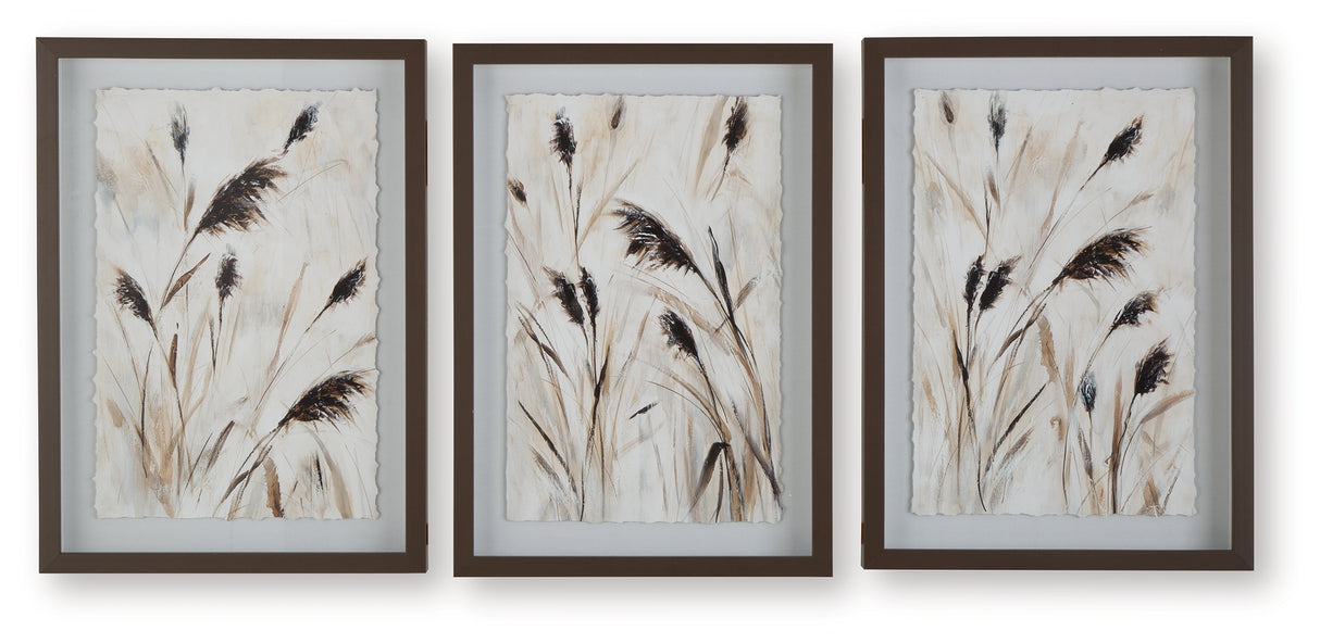 Honslow Brown/Black/White Wall Art (Set of 3) from Ashley Furniture - Luna Furniture