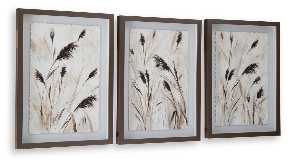 Honslow Brown/Black/White Wall Art (Set of 3) from Ashley Furniture - Luna Furniture