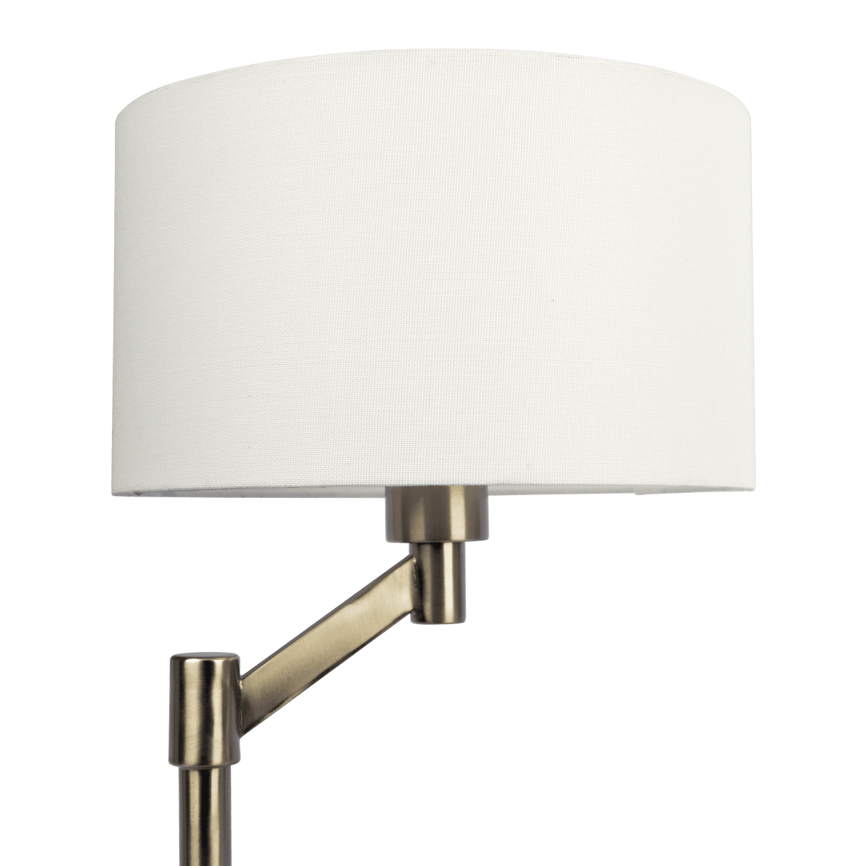 Horizon Brushed Nickel Table Lamp with On/Off Switch Curved Metal Base Linen Shade from Midinmod - Luna Furniture