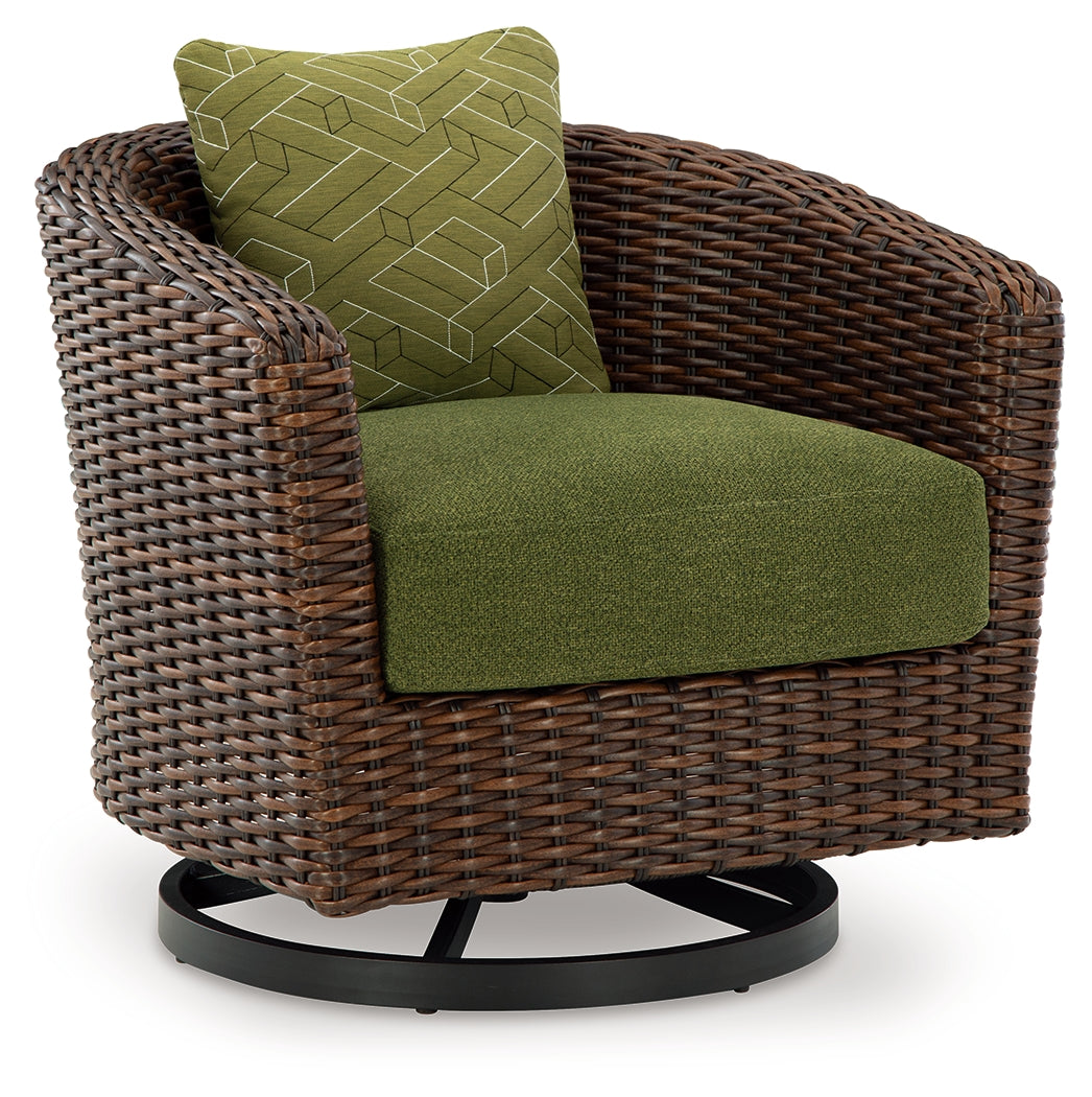 Horizon Hall 2 Lounge Chairs with End Table in Brown/Green from Ashley Furniture - Luna Furniture