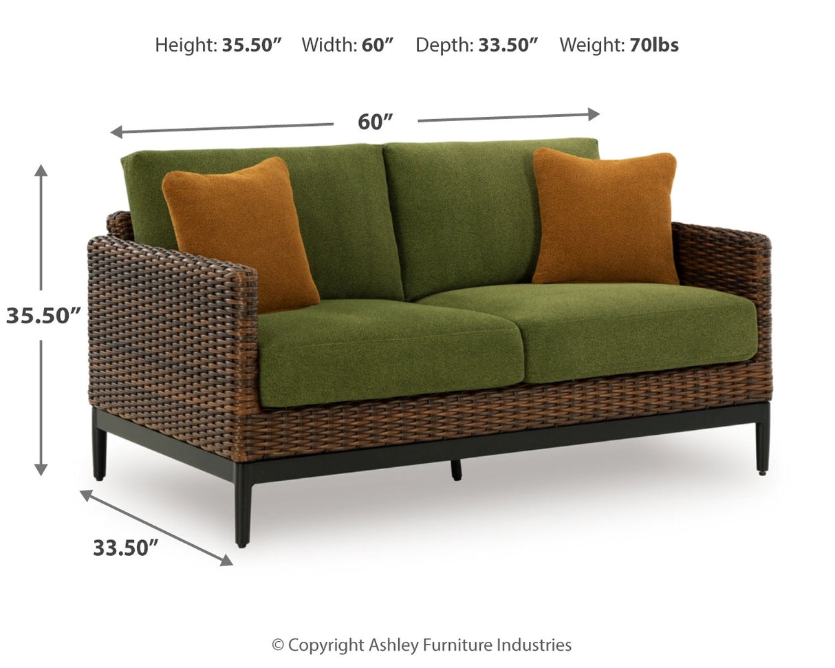 Horizon Hall Outdoor Sofa, 2 Lounge Chairs, Ottoman and Coffee Table from Ashley Furniture - Luna Furniture
