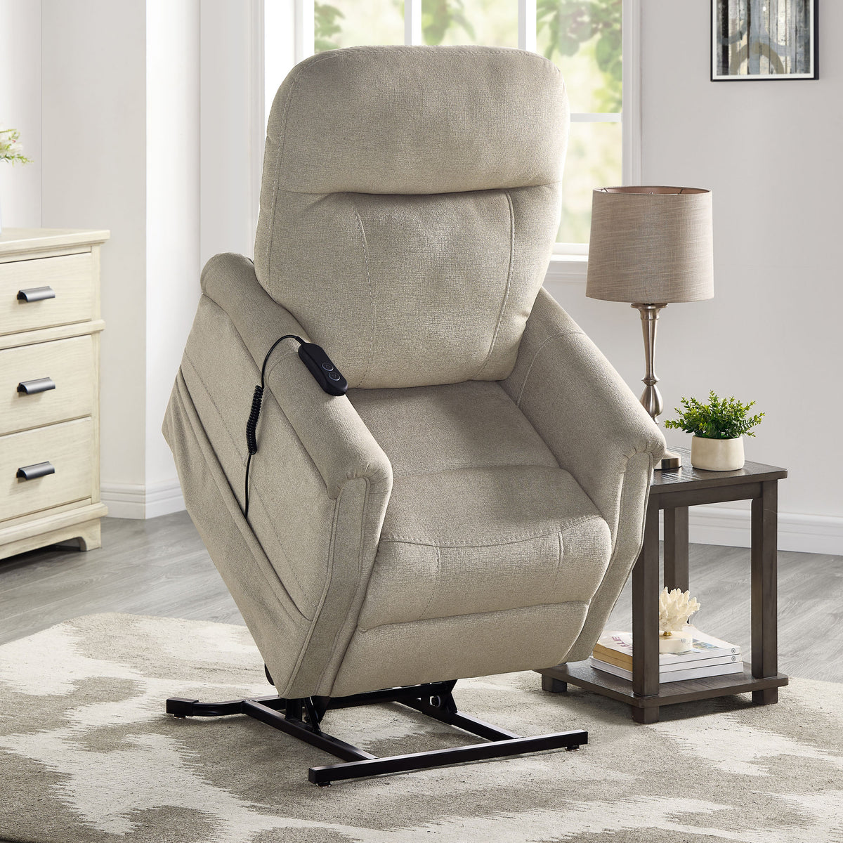 Rhodes Beige Versatile Power Lift Chair from Steve Silver - Luna Furniture