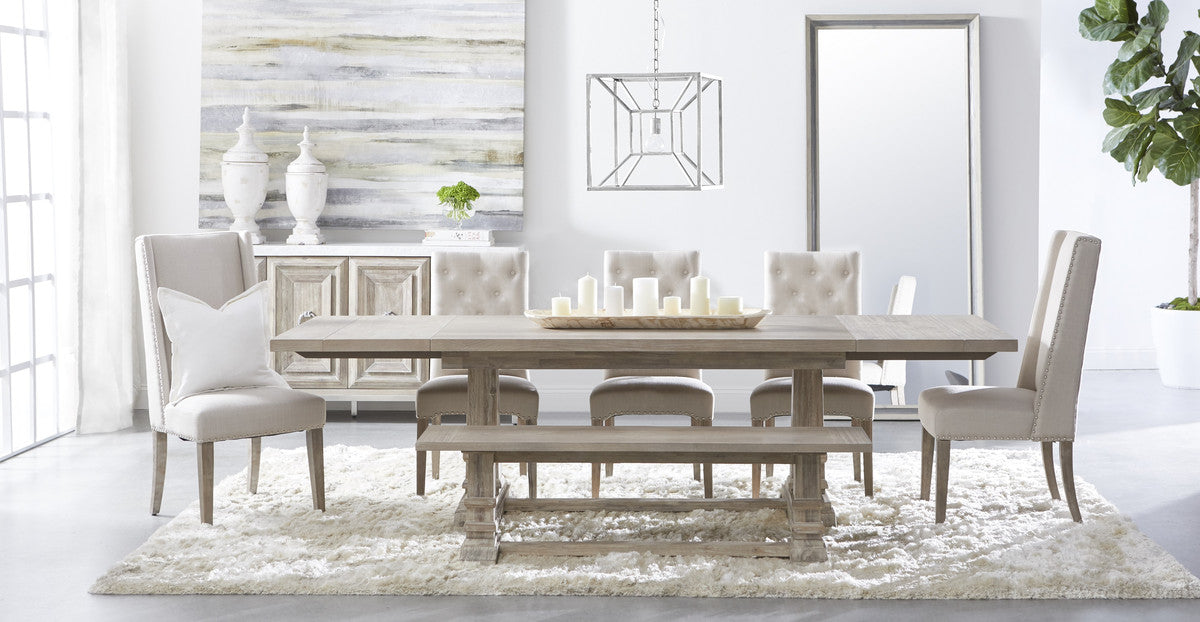 Hudson Extension Dining Table in Natural Gray Acacia from Essentials For Living - Luna Furniture