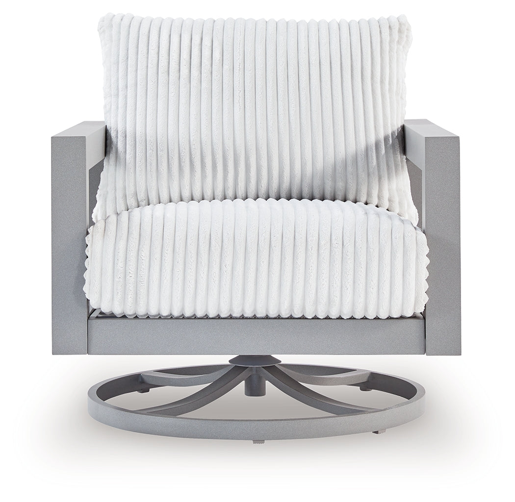 Hurley Park Outdoor Loveseat with 2 Lounge Chairs in Gray from Ashley Furniture - Luna Furniture