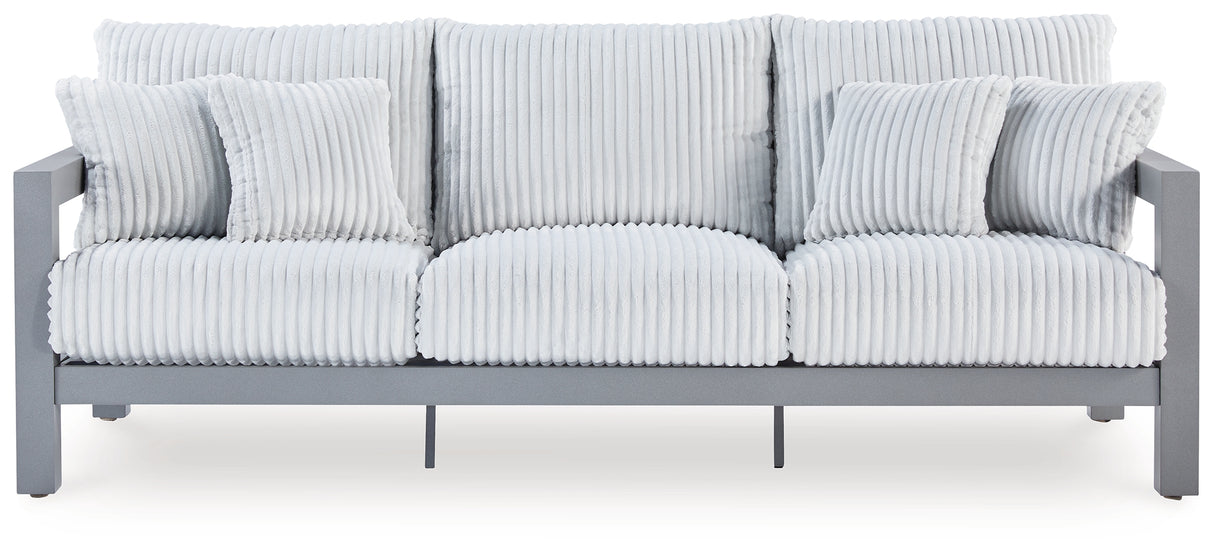 Hurley Park Outdoor Sofa with 2 Lounge Chairs in Gray from Ashley Furniture - Luna Furniture