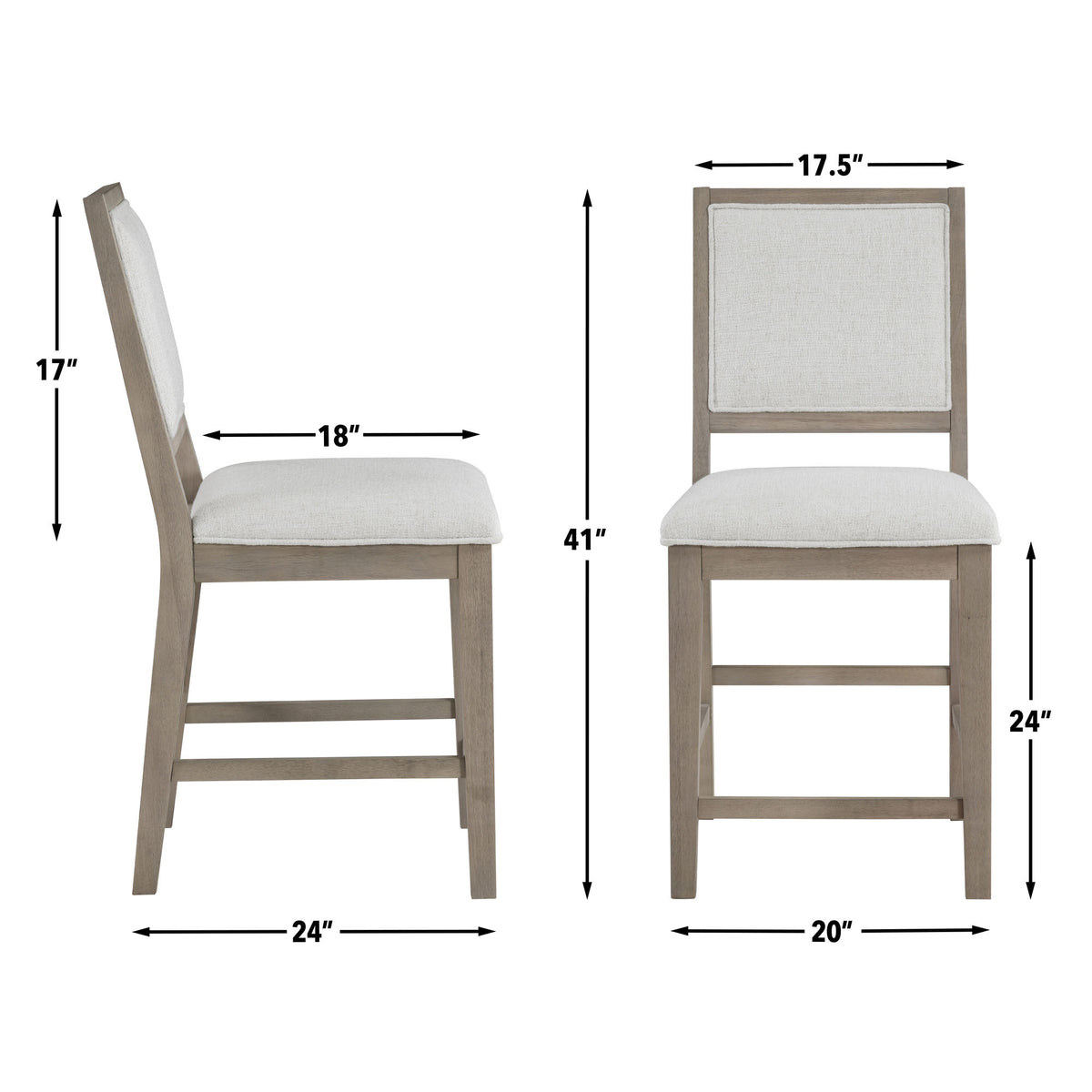 Lily Gray 24" Counter Stool, Set of 2 from Steve Silver - Luna Furniture
