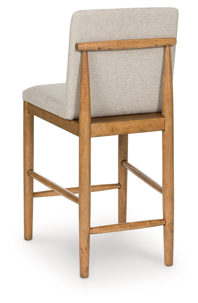 Isanti Light Brown Counter Height Barstool (Set of 2), Set of 2 from Ashley - Luna Furniture