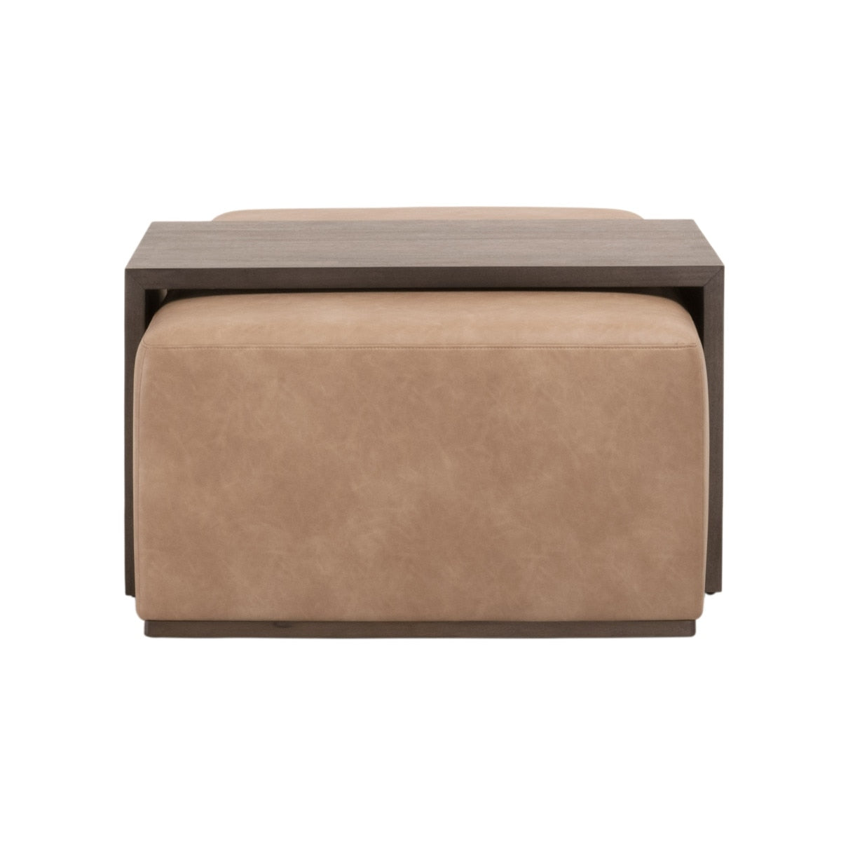 Dovetail Upholstered Coffee Table in Ivanhoe Toast, Burnished Brown Acacia from Essentials For Living - Luna Furniture