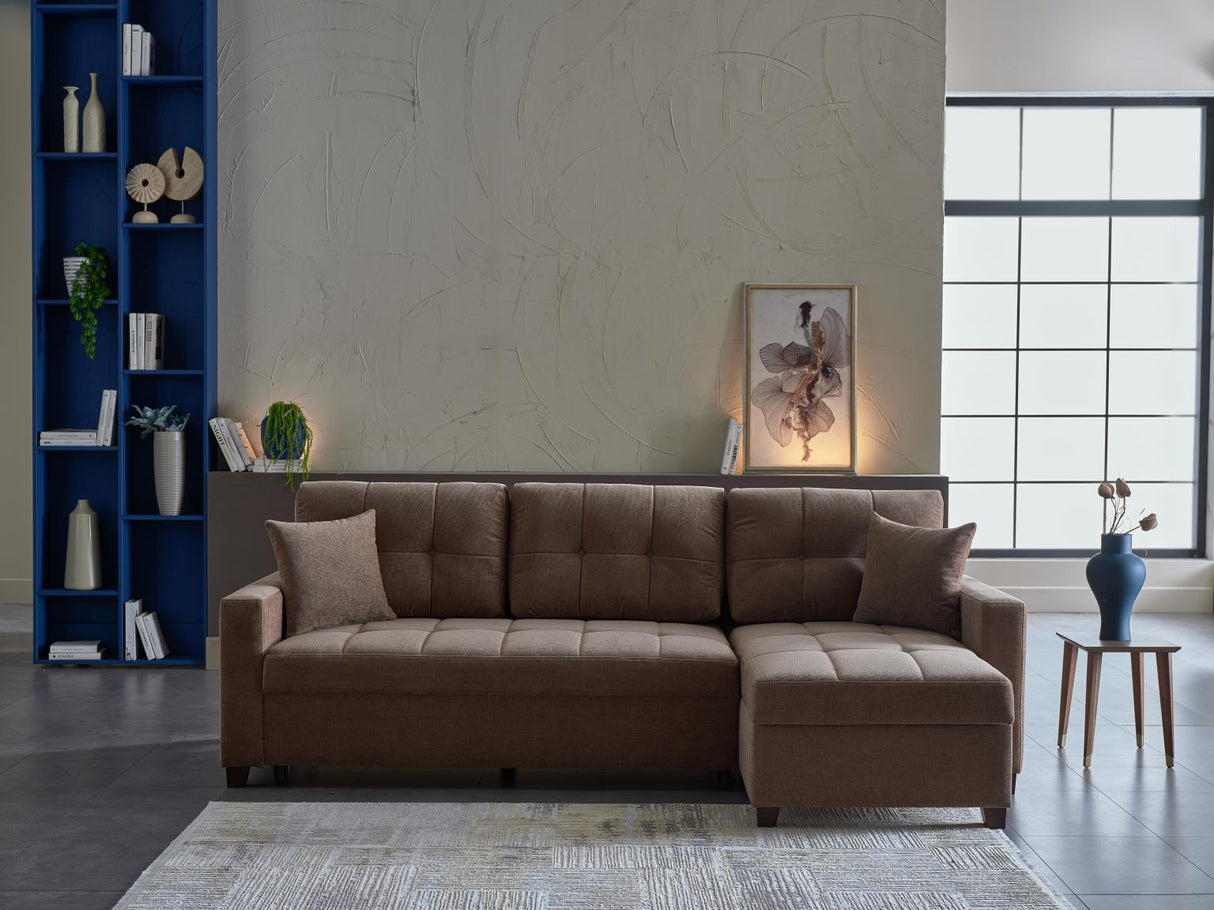 Ivy Koopsi Brown Sleeper Storege Sectional from Bellona - Luna Furniture