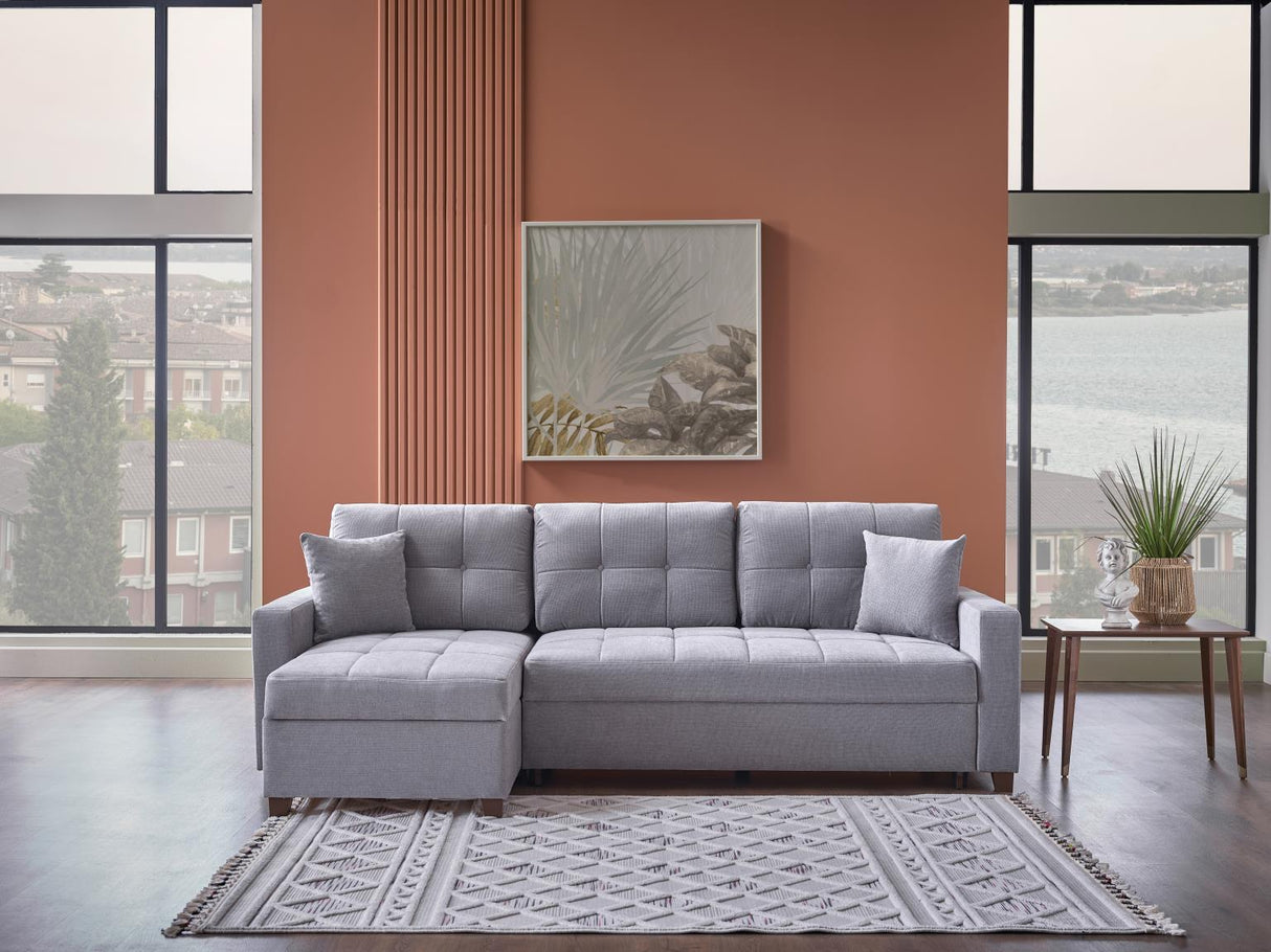 Ivy Koopsi Gray Sleeper Storage Sectional from Bellona - Luna Furniture