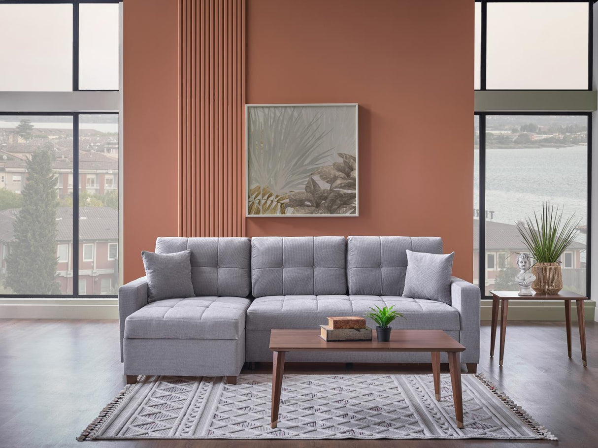Ivy Koopsi Gray Sleeper Storage Sectional from Bellona - Luna Furniture