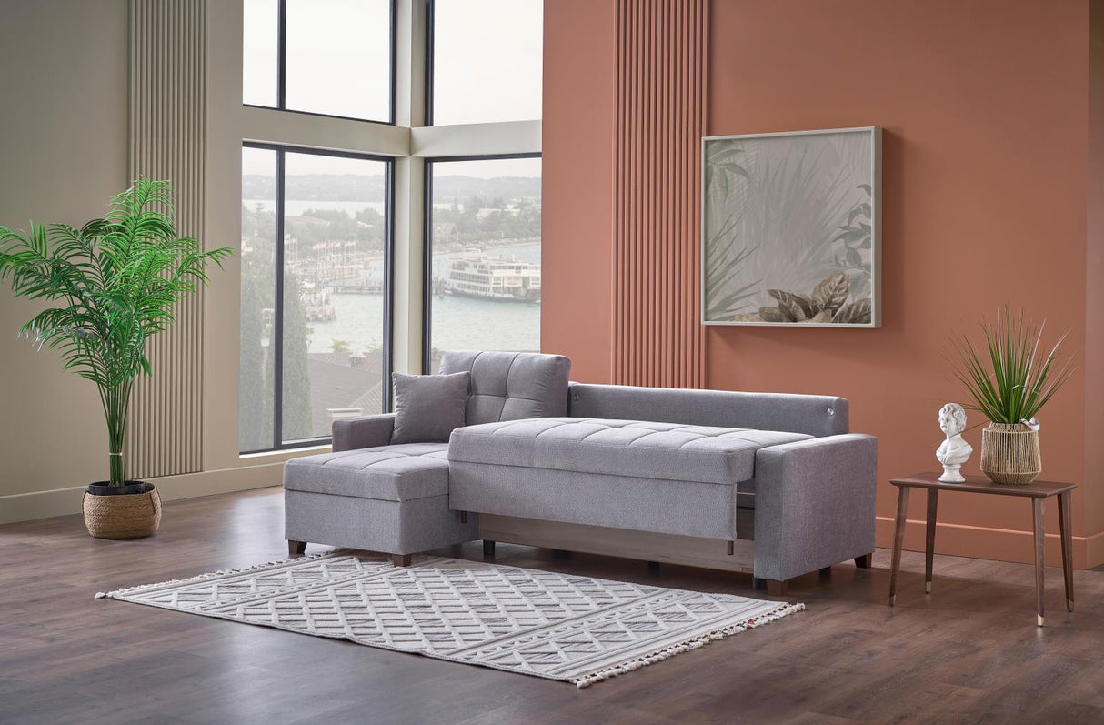 Ivy Koopsi Gray Sleeper Storage Sectional from Bellona - Luna Furniture