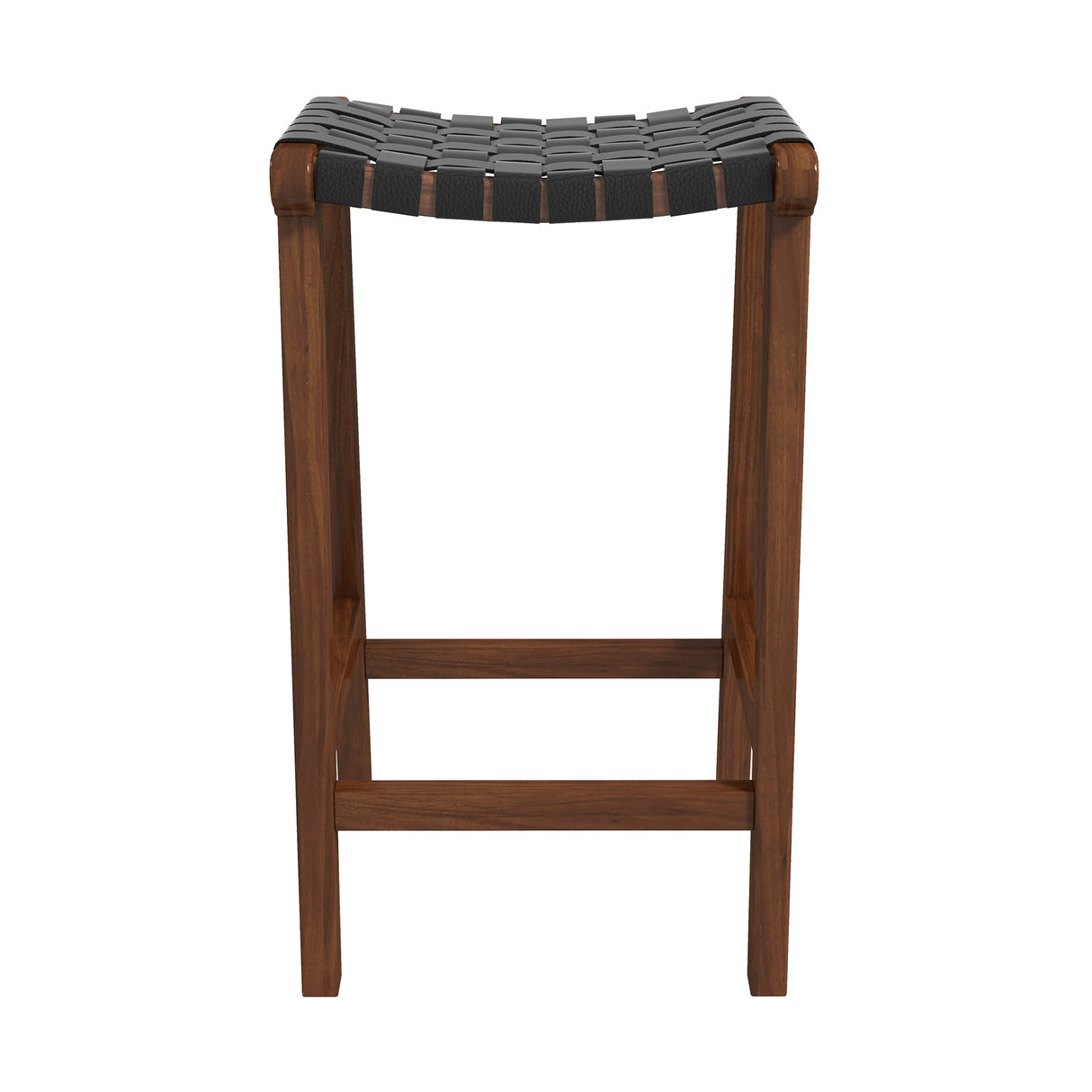 James Mid-Century Modern Genuine Black Leather 24.5" Counter Stool from Ashcroft Furniture - Luna Furniture