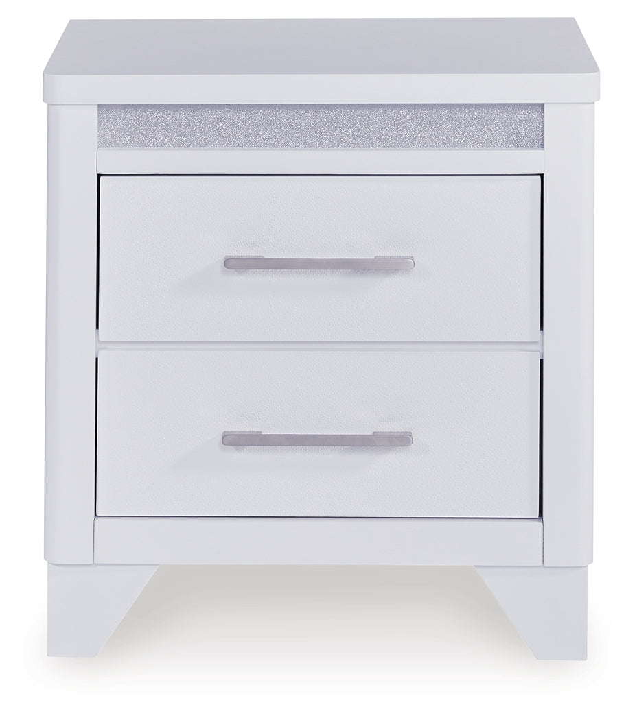 Jarlee White Queen Upholstered Panel Bed, Dresser, Mirror, Chest and 2 Nightstands from Ashley Furniture - Luna Furniture